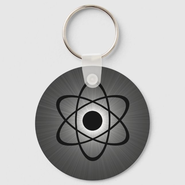 Nerdy Atomic Keychain, Grey Keychain (Front)