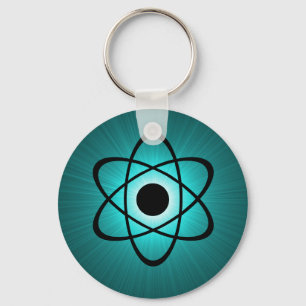 Nerdy Atomic Keychain, Teal Keychain