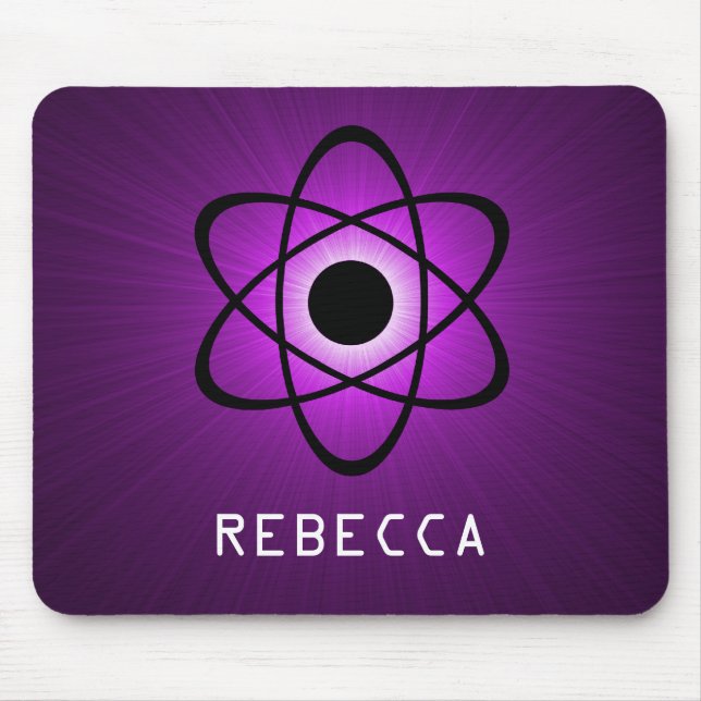 Nerdy Atomic Mousepad, Purple Mouse Pad (Front)