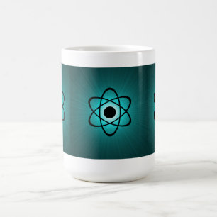 Nerdy Atomic Mug, Teal Coffee Mug