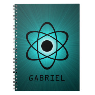 Nerdy Atomic Notebook, Teal Notebook