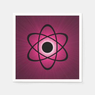 Nerdy Atomic Paper Napkins, Fuchsia Pink Napkin