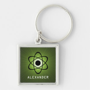 Nerdy Atomic Premium Keychain, Green Keychain