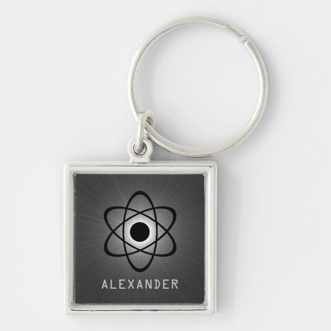 Nerdy Atomic Premium Keychain, Grey Keychain (Front)