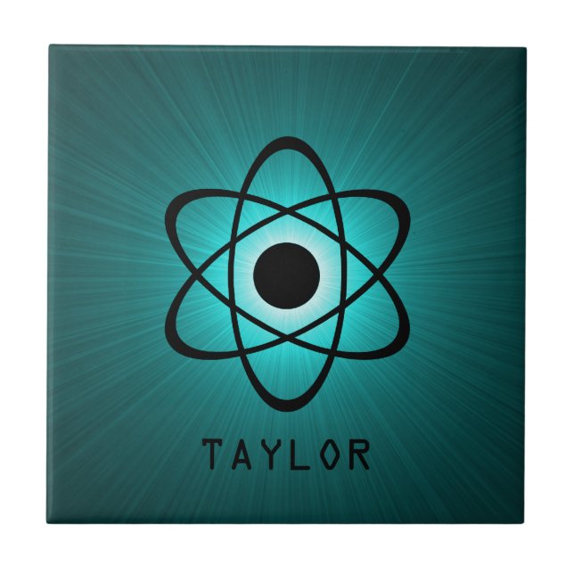Nerdy Atomic Tile, Teal Tile (Front)