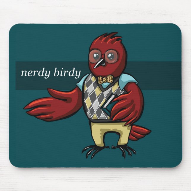 Nerdy Birdy Mouse Pad (Front)