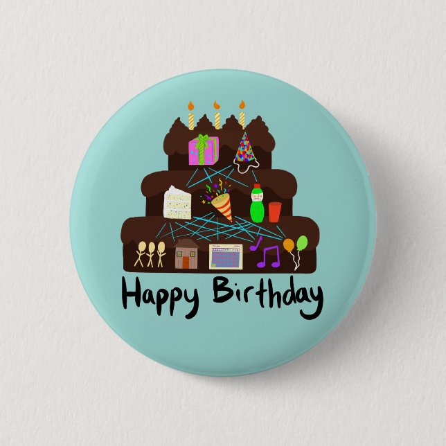 Nerdy Birthday Neural Network 2 Inch Round Button (Front)