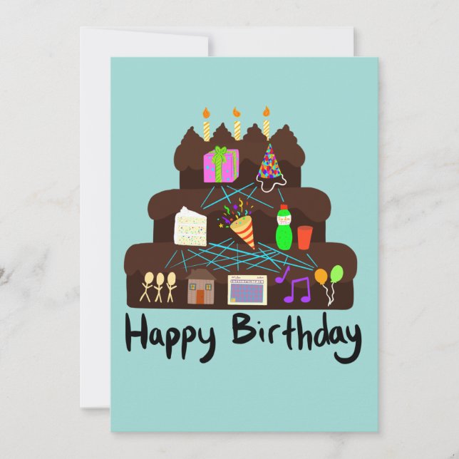 Nerdy Birthday Neural Network Invitation (Front)