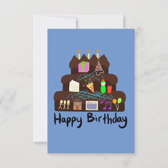 Nerdy Birthday Neural Network RSVP Card (Front)