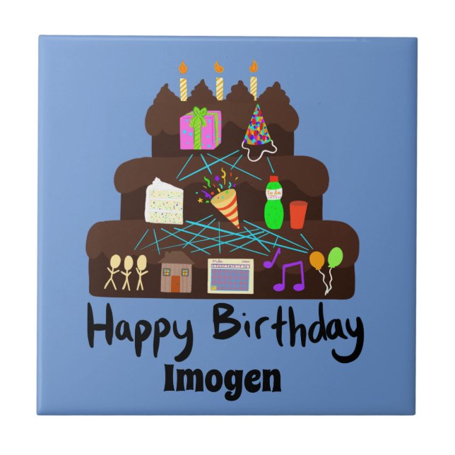 Nerdy Birthday Neural Network Tile (Front)