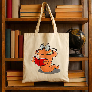 Nerdy Bookworm Reading A Book Tote Bag