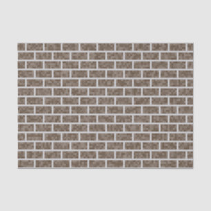 Nerdy, Brown, 8-Bit Graphics Look Bricks Pattern Tissue Paper