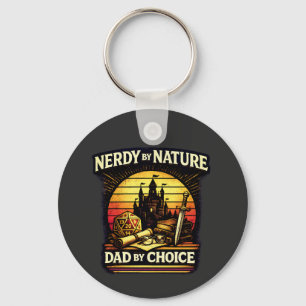 Nerdy By Nature Dad By Choice RPG Tabletop Gaming Keychain