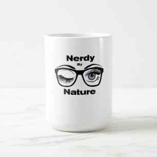 Nerdy by Nature Funny Geek Design with Glasses Magic Mug