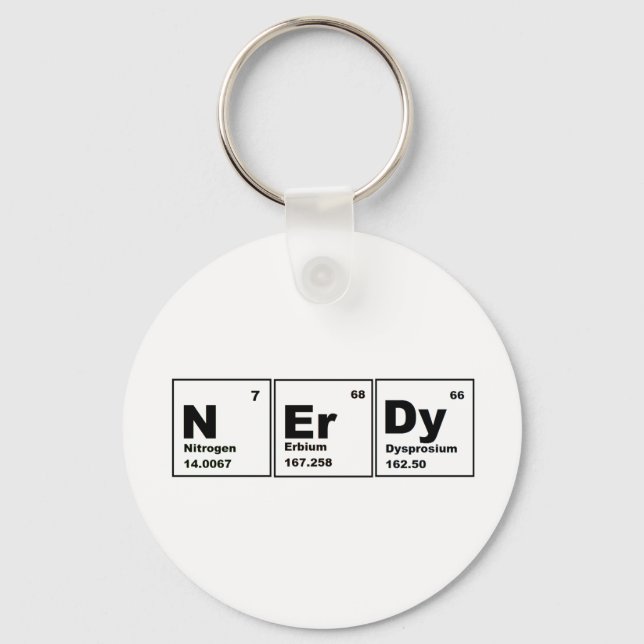 Nerdy Chemistry Product! Keychain (Front)
