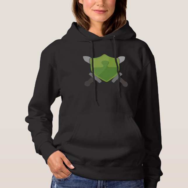 Nerdy Chess com Puzzle Battle Online Chess Player  Hoodie (Front)