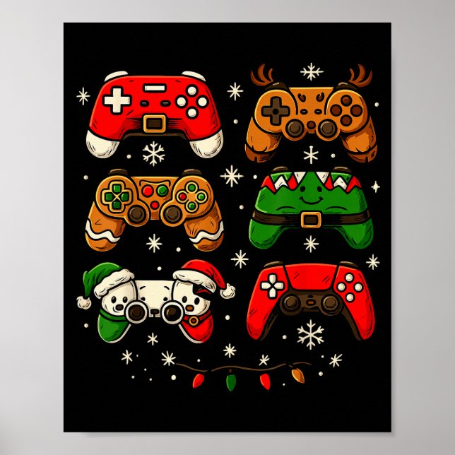 Nerdy Christmas Shirt For Boys Men, Xmas Gaming Co Poster (Front)