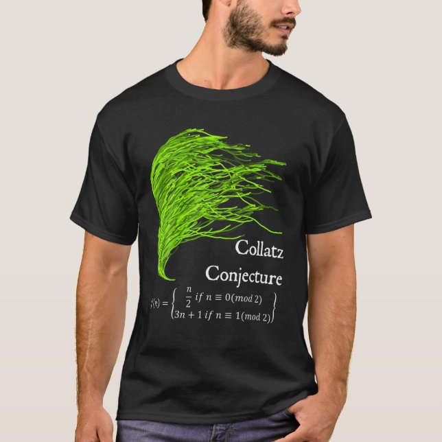 Nerdy Collatz Conjecture 3N 1 Green Seaweed Math T T-Shirt (Front)