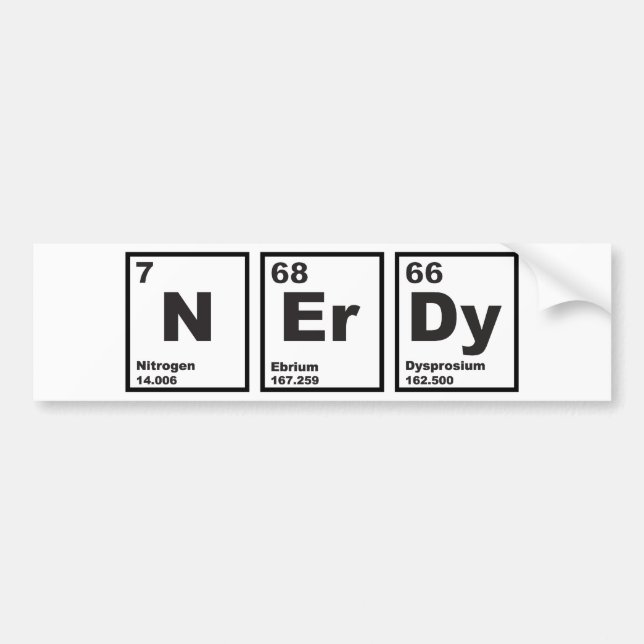 Nerdy Elements Bumper Sticker (Front)