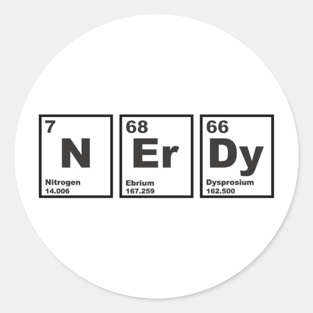 Nerdy Elements Classic Round Sticker (Front)