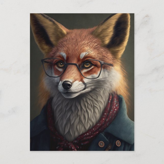 Nerdy fox postcard (Front)