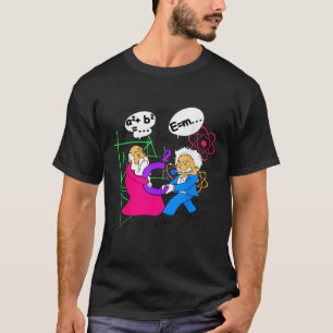 Nerdy Funny Pythagoras Fighting Over C Squared Mat T-Shirt