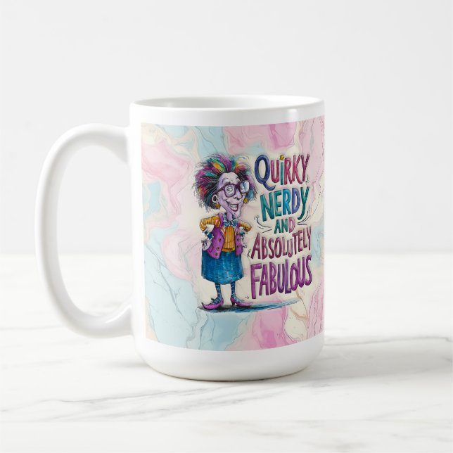 Nerdy Funny Women's Coffee Mug  (Left)
