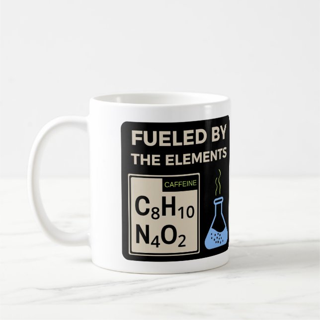 Nerdy Gift for Coffee Lovers Fuelled by the Elemen Mug (Left)
