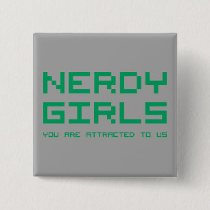 Nerdy Girls 2 Inch Square Button