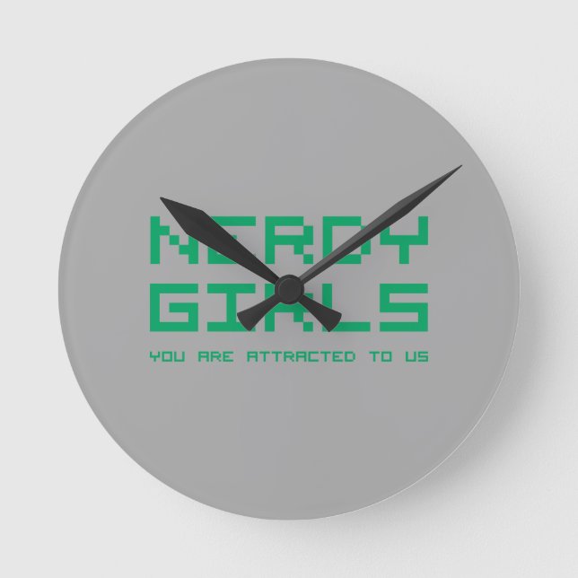 Nerdy Girls 2 Round Clock (Front)