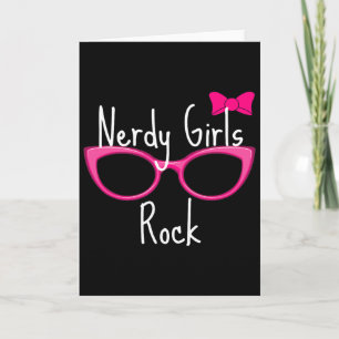 Nerdy Girls Rock T Shirt Gamer Geek Chic Fun Cute Card