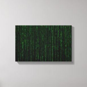 Nerdy Green Computer Code Canvas Print
