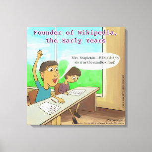 Nerdy Kids Funny Cartoon Canvas Print