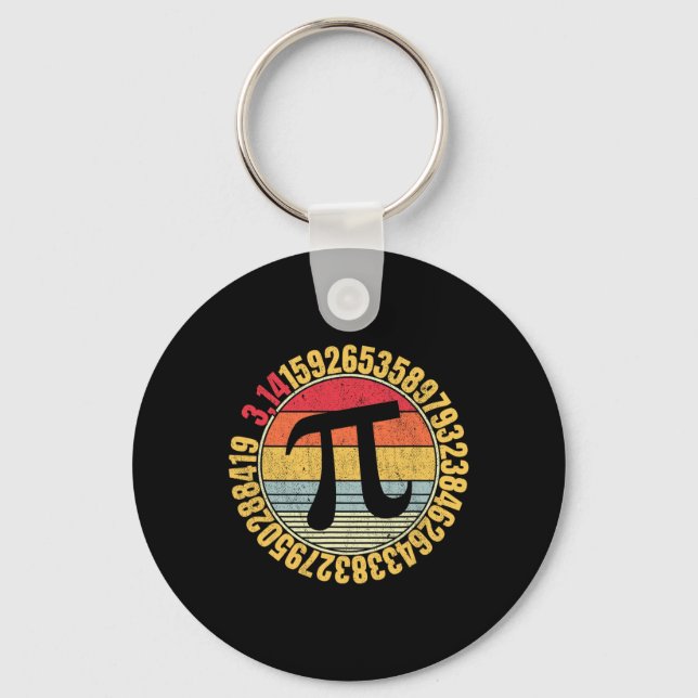 Nerdy Math Pi Symbol Mathlete  Keychain (Front)