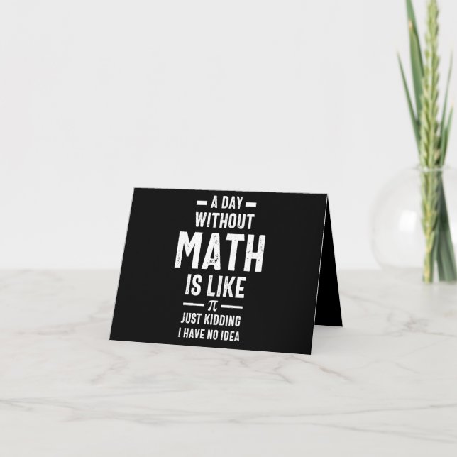 Nerdy Math Teacher PI Physics Mathematician Gift Thank You Card (Front)
