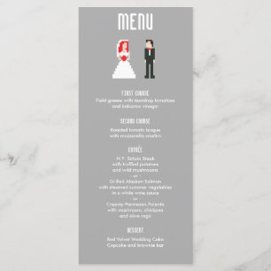 Nerdy menu 8 bits Bride & Groom