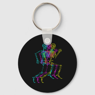 Nerdy Skeleton Bones Labeled Funny Halloween Human Keychain