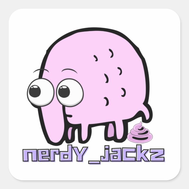 Nerdy  square sticker (Front)