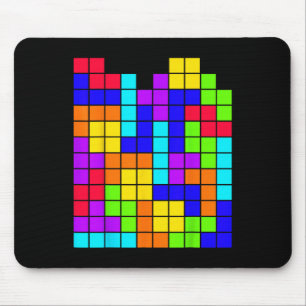 Nerdy Tetrominoes Block Puzzle Video Game Math Tea Mouse Pad