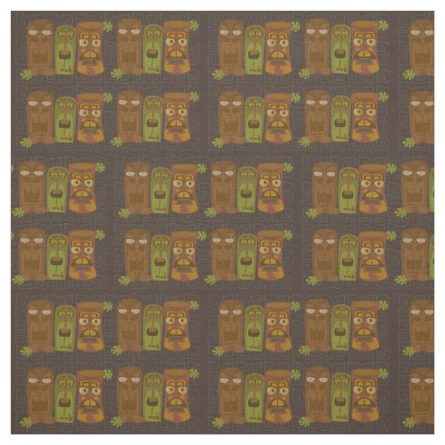 Nerdy Tikis Pattern Fabric (Swatch)