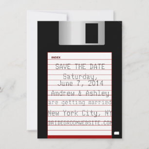 Nerdy Wedding Save The Date Floppy Disc