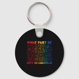Nerdy What Part Of Math Dont You Understand Algebr Keychain