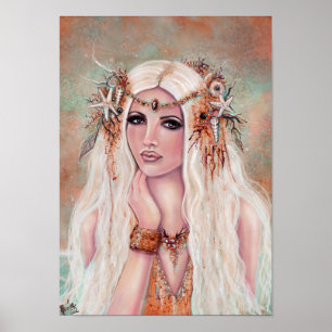 Nereides nymph mermaid art by Renee Lavoie  Poster