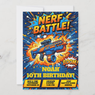Nerf Battle Birthday Invitation