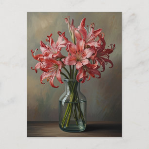 Nerine flowers postcard