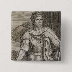 Nero Claudius Caesar Emperor of Rome 54-68 AD engr 2 Inch Square Button