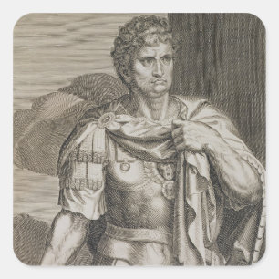 Nero Claudius Caesar Emperor of Rome 54-68 AD engr Square Sticker
