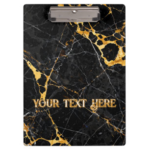 Nero Portoro Luxury Black Gold Marble Design Clipboard