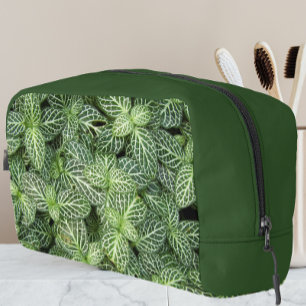 Nerve Plant Leaves Floral Pattern on Green Dopp Kit
