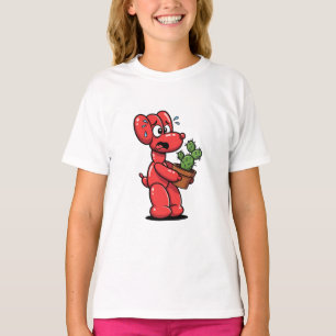 Nervous Balloon Dog Red Cactus Kids T-Shirt